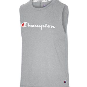 Women's Champion Logo Muscle Tank Top Grey M